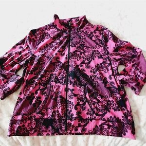 Kim Rogers PL  activewear floral purple jacket